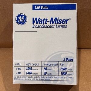 GE / NOS - GE - 90 Watt - Light Bulbs - 2 Bulbs - not Led